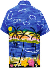 Load image into Gallery viewer, la-leela-shirt-casual-button-down-short-sleeve-beach-shirt-men-aloha-pocket-Shirt-Blue_W390