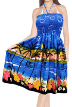 Load image into Gallery viewer, LA LEELA Halter Neck Tube Dress Beachwear Palm Tree Floral Print For Women Hawaiian Female Skirt Swimsuit Coverup