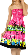 Load image into Gallery viewer, LA LEELA Halter Neck Tube Dress Beachwear Palm Tree Floral Print For Women Hawaiian Female Skirt Swimsuit Coverup