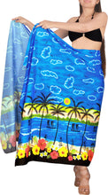 Load image into Gallery viewer, LA LEELA Women&#39;s Trendy Hawaiian Print Long Pareo Sarong Bikini Wrap Beachwear Cover up