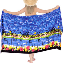 Load image into Gallery viewer, LA LEELA Women&#39;s Trendy Hawaiian Print Long Pareo Sarong Bikini Wrap Beachwear Cover up