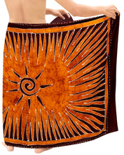 Load image into Gallery viewer, la-leela-mens-hawaiian-beach-wrap-sheer-sarong-swimming-bathing-suit-towel-beachwear-swim-pareo-cover-up-long-72x42--brown-136143