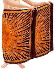 Load image into Gallery viewer, La Leela Men&#39;s Hawaiian Beach Wrap Sheer Sarong Swimming Bathing Suit Towel Beachwear Swim Pareo Cover up Long 72&quot;X42&quot;  Brown 136143