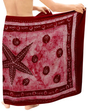 Load image into Gallery viewer, LA LEELA Rayon Batik Swimwear Beach Resort Pareo Boys Warp 78&quot;X42&quot; Maroon 4302 136148