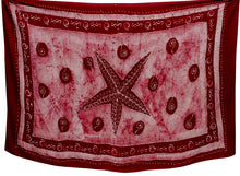 Load image into Gallery viewer, LA LEELA Rayon Batik Swimwear Beach Resort Pareo Boys Warp 78&quot;X42&quot; Maroon 4302 136148