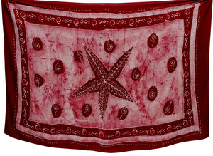 LA LEELA Rayon Batik Swimwear Beach Resort Pareo Boys Warp 78"X42" Maroon 4302 136148