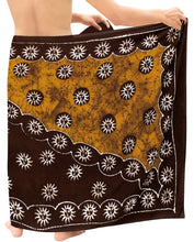 Load image into Gallery viewer, La Leela Men&#39;s Hawaiian Beach Wrap Sheer Sarong Swimming Bathing Suit Towel Beachwear Swim Pareo Cover up Long 72&quot;X42&quot;  Brown 136151