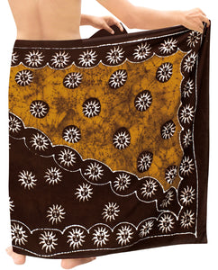 La Leela Men's Hawaiian Beach Wrap Sheer Sarong Swimming Bathing Suit Towel Beachwear Swim Pareo Cover up Long 72"X42"  Brown 136151