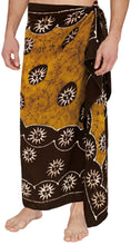 Load image into Gallery viewer, La Leela Men&#39;s Hawaiian Beach Wrap Sheer Sarong Swimming Bathing Suit Towel Beachwear Swim Pareo Cover up Long 72&quot;X42&quot;  Brown 136151