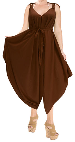 la-leela-bikini-swim-beach-wear-swimsuit-cover-ups-women-caftan-dress-solid-OSFM 14-22W [L- 3X]-Brown_M590