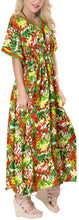 Load image into Gallery viewer, la-leela-lounge-rayon-printed-long-caftan-swimwear-dress-green_564-osfm-10-16w-m-1x