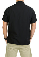 Load image into Gallery viewer, la-leela-mens-beach-hawaiian-casual-aloha-button-down-short-sleeve-shirt-Halloween Black_W857