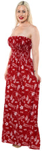 Load image into Gallery viewer, LA LEELA Long Maxi Tube Dress With Flower And Leaf Print All Over For Women Beachy Vibes Beach Cruise Vacation Outfit Female