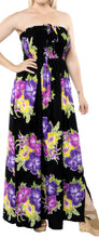 Load image into Gallery viewer, LA LEELA Long Maxi Flower Print Tube Maxi Dress For Women Beach Cocktail Pool Party Casual Chic Boho Female Sundress