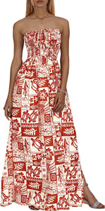 LA LEELA Long Maxi Halter Neck Tube Dress For Women With Turtle And Leaf Print All Over Casual And Chic Homewear Summerdress