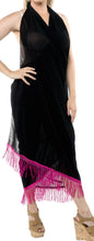 Load image into Gallery viewer, la-leela-womens-hawaiian-bikini-beach-wrap-sheer-sarong-swimming-bathing-suit-beachwear-swim-dress-pareo-cover-up-long-78x42-black-136421