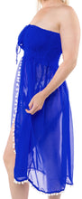 Load image into Gallery viewer, la-leela-chiffon-solid-strapless-cover-up-tube-dress-royal-blue-700-one-size-blue_h235