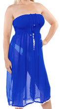 Load image into Gallery viewer, la-leela-chiffon-solid-strapless-cover-up-tube-dress-royal-blue-700-one-size-blue_h235