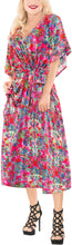 Load image into Gallery viewer, la-leela-soft-digital-swimwear-luau-boho-caftan-long-dress-pink-219-one-size-pink_f257