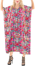 Load image into Gallery viewer, la-leela-soft-digital-swimwear-luau-boho-caftan-long-dress-pink-219-one-size-pink_f257