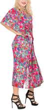 Load image into Gallery viewer, la-leela-soft-digital-swimwear-luau-boho-caftan-long-dress-pink-219-one-size-pink_f257