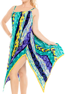 la-leela-bikni-swimwear-soft-fabric-printed-beachwear-loose-cover-up-OSFM 14-16W [L- 1X]-Green_F252