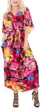 Load image into Gallery viewer, la-leela-lounge-likre-printed-long-caftan-tunic-dress-women-pink_666-osfm-14-22w-l-3x