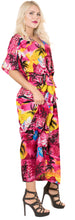 Load image into Gallery viewer, la-leela-lounge-likre-printed-long-caftan-tunic-dress-women-pink_666-osfm-14-22w-l-3x