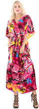 Load image into Gallery viewer, la-leela-lounge-likre-printed-long-caftan-tunic-dress-women-pink_666-osfm-14-22w-l-3x