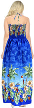 Load image into Gallery viewer, la-leela-evening-beach-swimwear-soft-printed-maxi-tube-dress-halter-swimwear-royal-blue-345-one-size