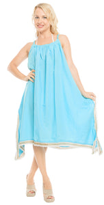Women's Dress Sundress Beachwear Plus Size Evening Casual TOP Cover ups  Blue