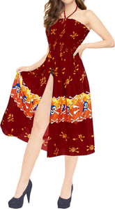 LA LEELA Women's One Size Beach Dress Tube Dress Red One Size Halloween