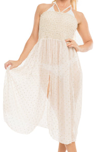 la-leela-evening-beach-swimwear-chiffon-printed-evening-tube-dress-hawaiian-white-694-one-size