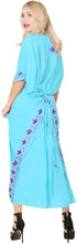 Cargar imagen en el visor de la galería, Women&#39;s Long Beach Designer Rayon Swimwear Swimsuit Cover up Caftan Turquoise Blue Violet Embroidery TOP 136730