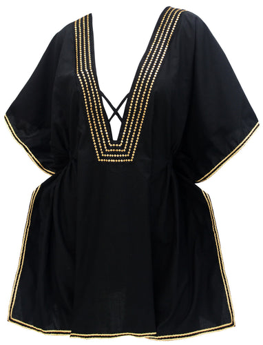 la-leela-bathing-suit-swim-beach-bikini-wear-swimsuit-cover-up-womens-embroidery   Black_v495 136777