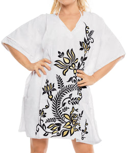 Women's Dress Sundress Beachwear Lounger  Evening Casual TOP Cover ups  White