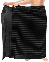 Load image into Gallery viewer, la-leela-rayon-solid-nightwear-swim-pareo-lungi-boys-wrap-72x42-black_6707-black_v477