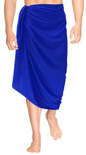 Load image into Gallery viewer, La Leela Men&#39;s Hawaiian Beach Wrap Sheer Sarong Swimming Bathing Suit Towel Beachwear Swim Pareo Cover up Long 72&quot;X42&quot;  Blue 136804