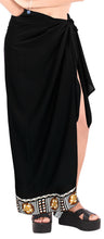Load image into Gallery viewer, La Leela Women&#39;s Hawaiian Bikini Beach Wrap Sheer Sarong Swimming Bathing suit Beachwear Swim Dress Pareo Cover up Long 78&quot;X42&quot;  Black 136811
