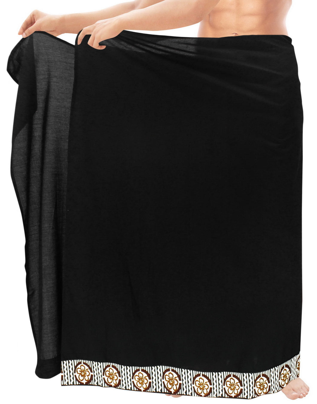 la-leela-mens-hawaiian-beach-wrap-sheer-sarong-swimming-bathing-suit-towel-beachwear-swim-pareo-cover-up-long-72x42--black-136818