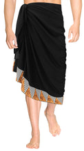 Load image into Gallery viewer, La Leela Men&#39;s Hawaiian Beach Wrap Sheer Sarong Swimming Bathing Suit Towel Beachwear Swim Pareo Cover up Long 72&quot;X42&quot;  Yellow 136821