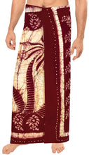 Load image into Gallery viewer, La Leela Men&#39;s Hawaiian Beach Wrap Sheer Sarong Swimming Bathing Suit Towel Beachwear Swim Pareo Cover up Long 72&quot;X42&quot;  Red 136854