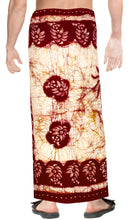 Load image into Gallery viewer, La Leela Men&#39;s Hawaiian Beach Wrap Sheer Sarong Swimming Bathing Suit Towel Beachwear Swim Pareo Cover up Long 72&quot;X42&quot;  Red 136854