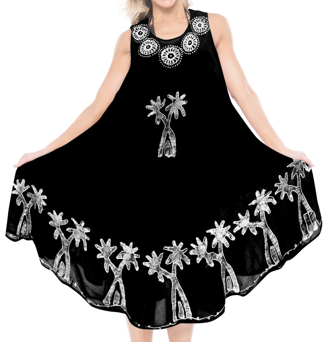 la-leela-casual-dress-beach-cover-up-rayon-batik-aloha-beach-women-top-floral-black-525-plus-size