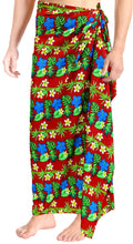 Load image into Gallery viewer, LA LEELA Men&#39;s Beach Wrap Sarong Cover Ups Swimsuit Tie Lungi 78&quot;X42&quot; Red S48 136980