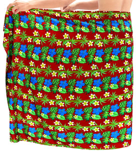LA LEELA Men's Beach Wrap Sarong Cover Ups Swimsuit Tie Lungi 78"X42" Red S48 136980