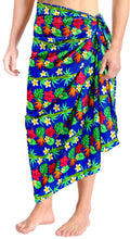 Load image into Gallery viewer, LA LEELA Men&#39;s Beach Sarong Pareo Swimwear Cover Ups Wrap Lungi 72&quot;x42&quot; Royal Blue S47 136981