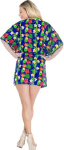 Load image into Gallery viewer, La Leela Likre Printed womens swimwear swimsuit bikini kimono cover up Lounge Office wear Blue