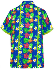Load image into Gallery viewer, la-leela-front-pocket-mens-casual-beach-hawaiian-shirt-for-aloha-tropical-beach-front-pocket-short-sleeve-blue