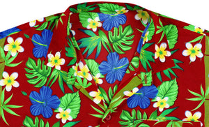 la-leela-shirt-casual-button-down-short-sleeve-beach-shirt-men-aloha-pocket-Blood Red_W402